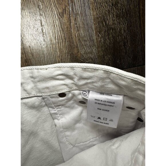 Grlfrnd Helena High Rise Cut Off Short White Size 26 - Picture 5 of 8